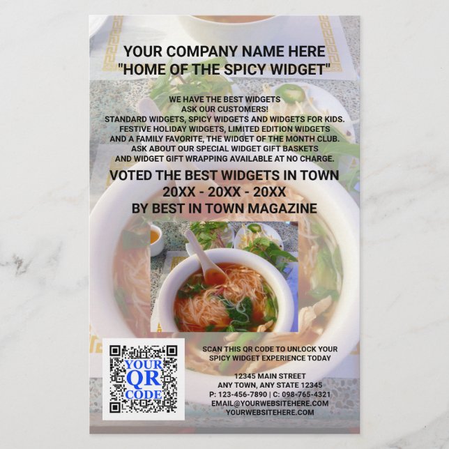 Business QR Code Light Photo Anpassningsbar Markna Flygblad (Framsidan)
