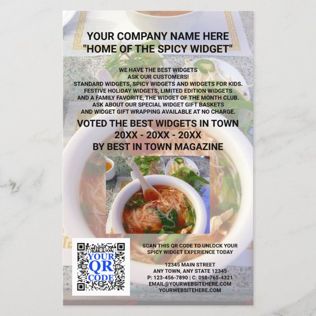 Business QR Code Light Photo Anpassningsbar Markna Flygblad (Framsidan)