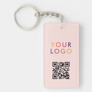 Business QR Code Logo Blush Pink