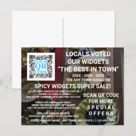 Business QR Code Mörk Photo Anpassningsbar Adverti Vykort