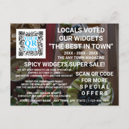 Business QR Code Mörk Photo Anpassningsbar Adverti Vykort