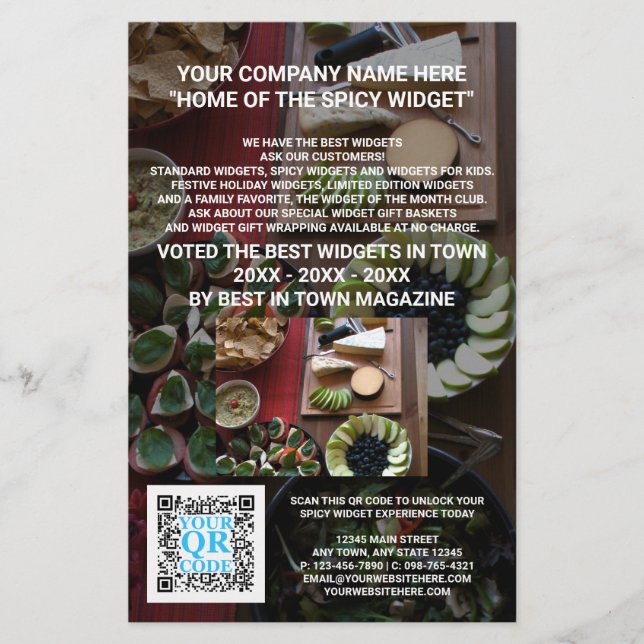 Business QR Code Mörk Photo Anpassningsbar Marknad Flygblad (Framsidan)
