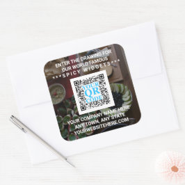 Business QR Code Mörk Photo Coola Simple Promo Fyrkantigt Klistermärke