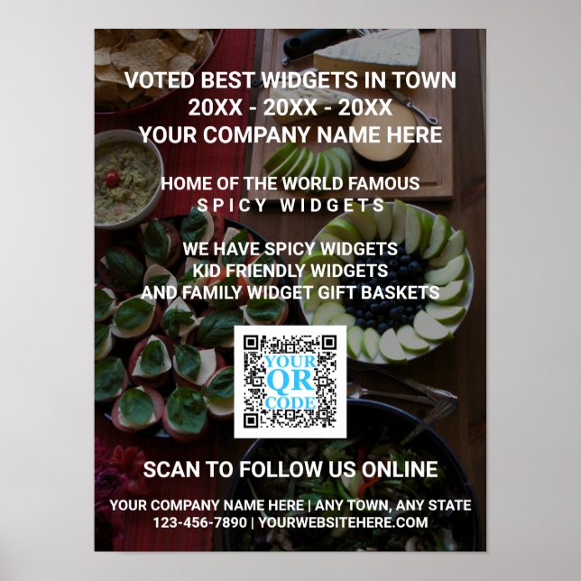 Business QR Code Mörk Photo Coola Trade Show Promo Poster (Framsidan)