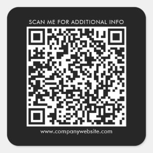 Business QR-kod och företagets webbplats, svart Fyrkantigt Klistermärke