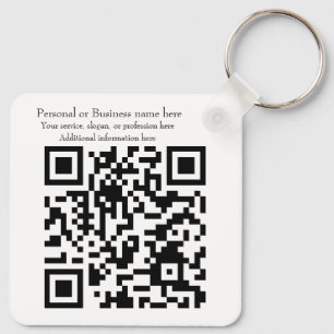 Business QR-kod och Logotyp Basic Nyckelring