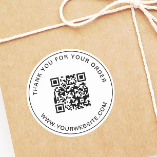 Business QR-kodmall Tack för Rosan Runt Klistermärke