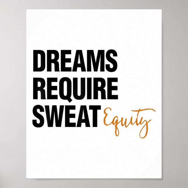 Business Quote Sweat Equity Entrepreneur  Poster (Framsidan)