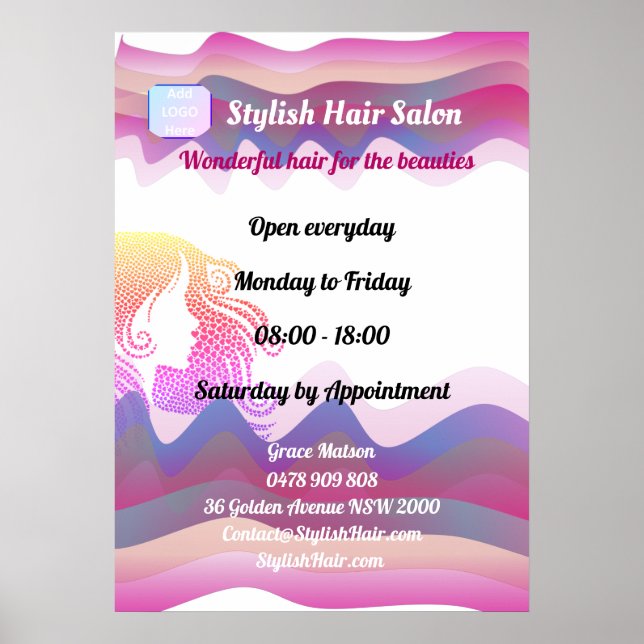 Business Rainbow Vinkarare Poster med Logotyp (Framsidan)