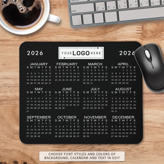 Business Rectangle Logotyp 2026 Calendar Anpassnin Musmatta (Skapare uppladdad)