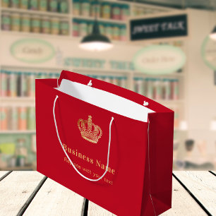 Business Red guld royal krona pappra shopping bag