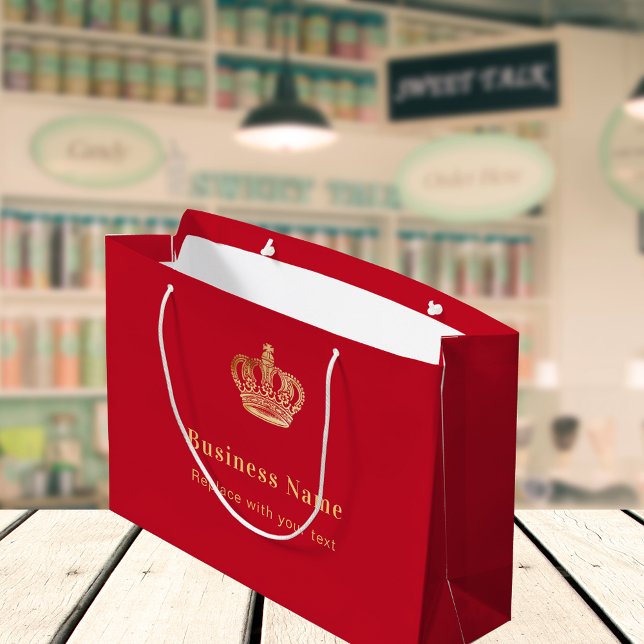 Business Red guld royal krona pappra shopping bag (Skapare uppladdad)