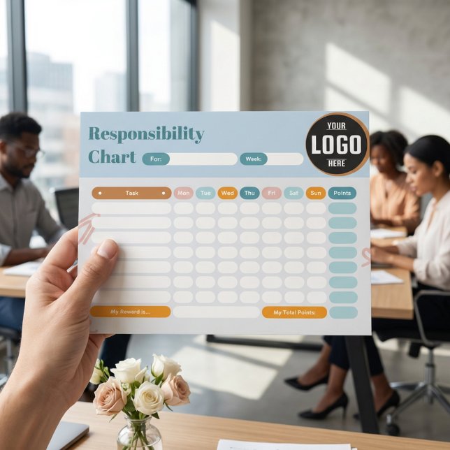 Business Responsibility Chores Chart Logo Checklis Anteckningsblock (Business Responsibility Chores Chart Logo Checklist Design)