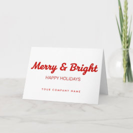 Business Retro Script Merry & Bright Helgkort