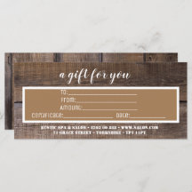 Business Rustic Brown Anpassningsbar Gift-certifik
