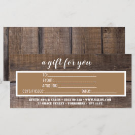 Business Rustic Brown Anpassningsbar Gift-certifik