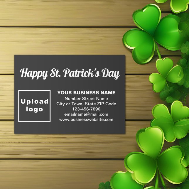 Business Saint patrick Hälsning på Black Tilläggskort (Black Saint Patrick business enclosure card)