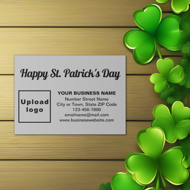 Business Saint patrick Hälsning på Grått Tilläggskort (Gray Saint Patrick business enclosure card)