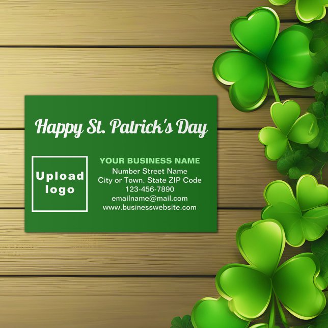 Business Saint patrick Hälsning på Grönt Tilläggskort (Green Saint Patrick business enclosure card)