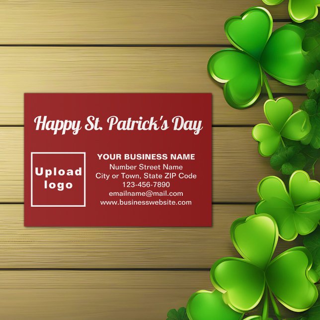 Business Saint patrick Hälsning på Red Tilläggskort (Red Saint Patrick business enclosure card)