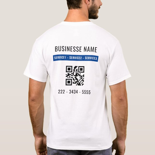 Business Service för QR-kodsökning och Anpassnings T Shirt (Baksida)