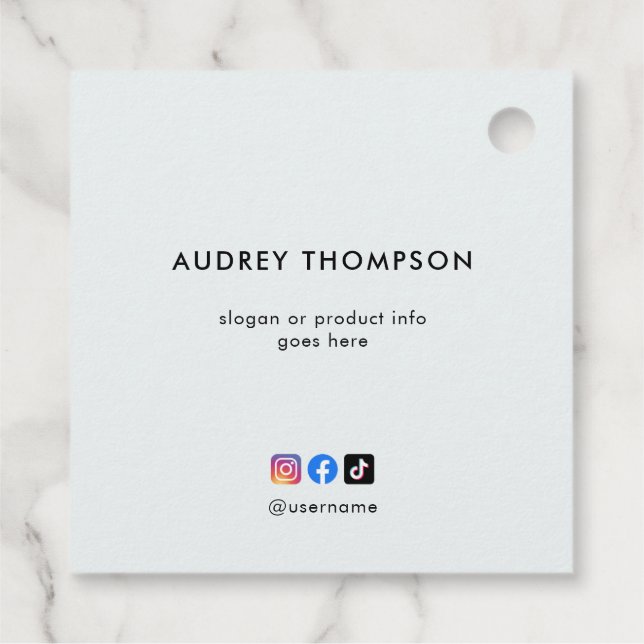 Business Social Media Logotyp Modern Gåvor Etiketter (Baksida)