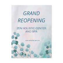 Business Spa Salon Open Teal Eucalyptus