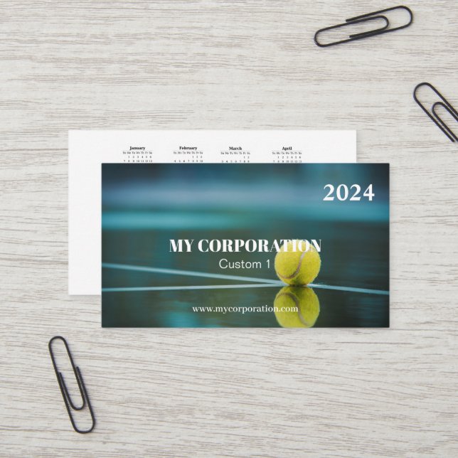 Business Sport Pocket Calendar 2024 Visitkort (Fram/Back In Situ)