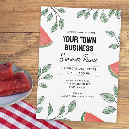 Business Summer Picnic Watermelon Inbjudningar