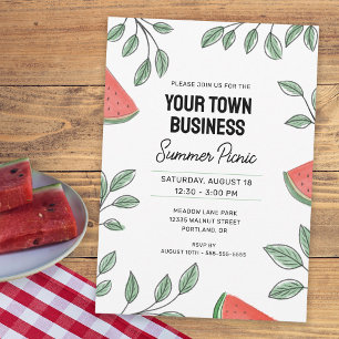Business Summer Picnic Watermelon Inbjudningar