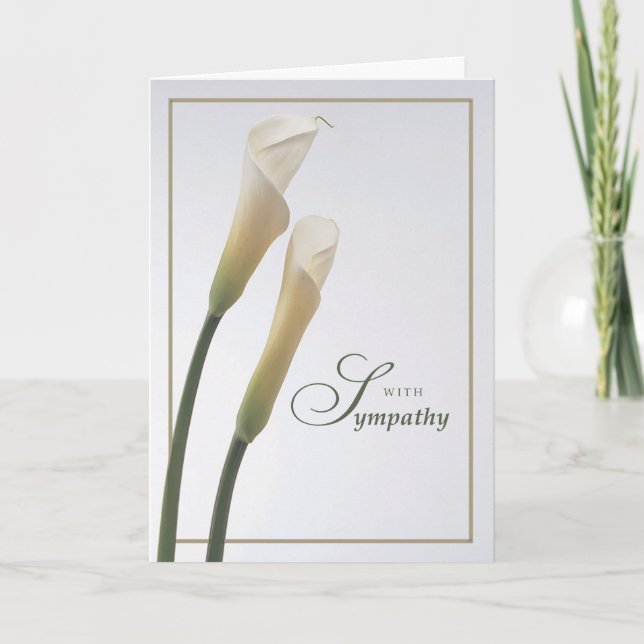 Business Sympathy Calla Lily Flowers Kort (Framsida)