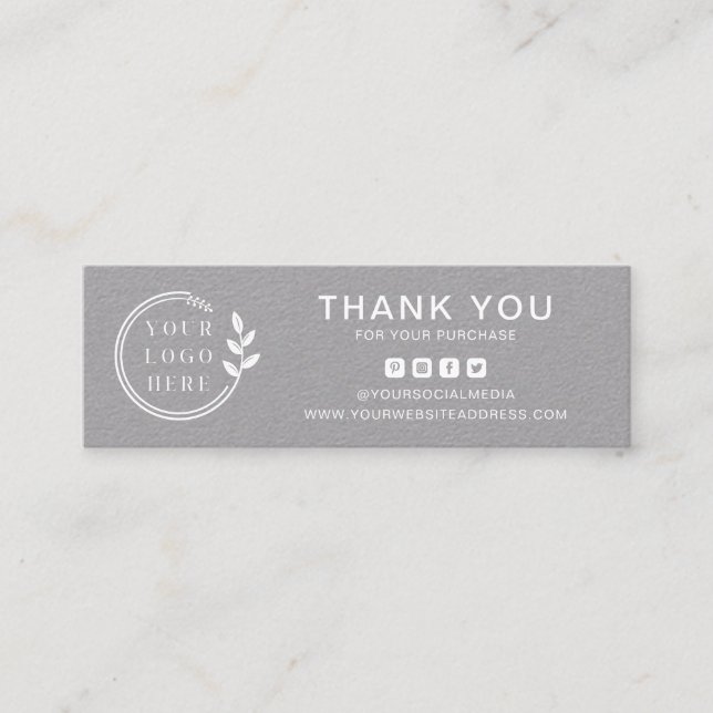 Business Tack Anpassningsbar Logotyp Social Media Mini Visitkort (Framsida)