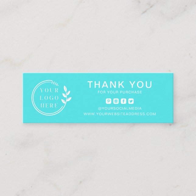 Business Tack Anpassningsbar Logotyp Social Media Mini Visitkort (Framsida)