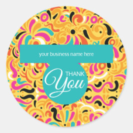 Business Tack Boldy Färgad Abstrakt Runt Klistermärke