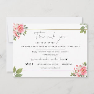 Business Tack Elegant blommigt Guld Logotyp