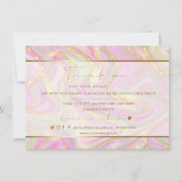 Business Tack Elegant Rosa Marble Guld Logotyp