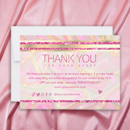 Business Tack Elegant Rosa Marble Guld Logotyp