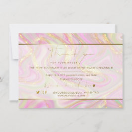 Business Tack Elegant Rosa Marble Guld Logotyp