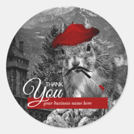 Business Tack Funny Squirrel Artist Runt Klistermärke