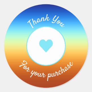 Business Tack Heart Sticker Sunrise Färg Runt Klistermärke