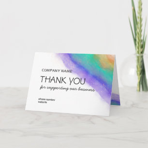 Business Tack Lila Turcouise Watercolor Art Kort