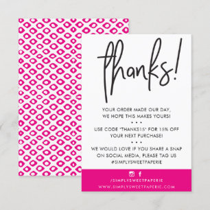 Business TACK modern Customer shock rosa ikat Kort