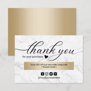 Business Tack Modern Marble Elegant Script Kort