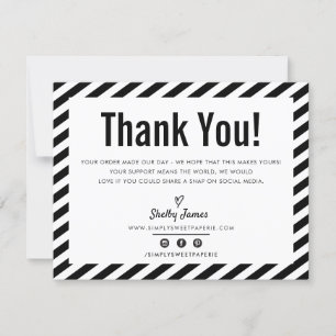 BUSINESS TACK modern minimal svartvit LOGOTYP Kort