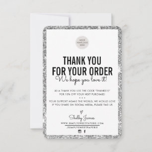 BUSINESS TACK order infoga silver glitter Kort