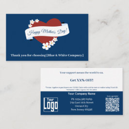 Business Tack Red Heart Lycklig Mors dag Rabattkort