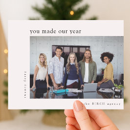 Business Tack Team Photo Minimal Corporate Julkort