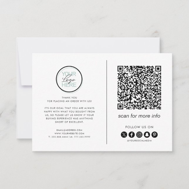 Business Tackkort QR-kodkort Tack Kort (Framsida)