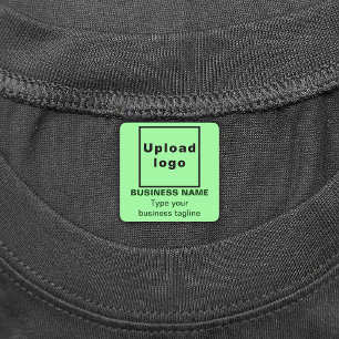 Business Tagline on Light Green Square Iron On Klistermärke