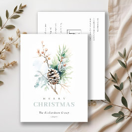 Business Tallrik Kotte Vinter Bär Företagets logot Helg Vykort